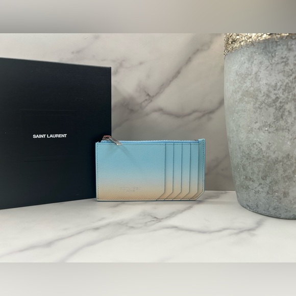 ❌SOLD❌🔥NEW! RARE!! YSL Saint Laurent•Ombre Zip Card Case - Picture 2 of 6